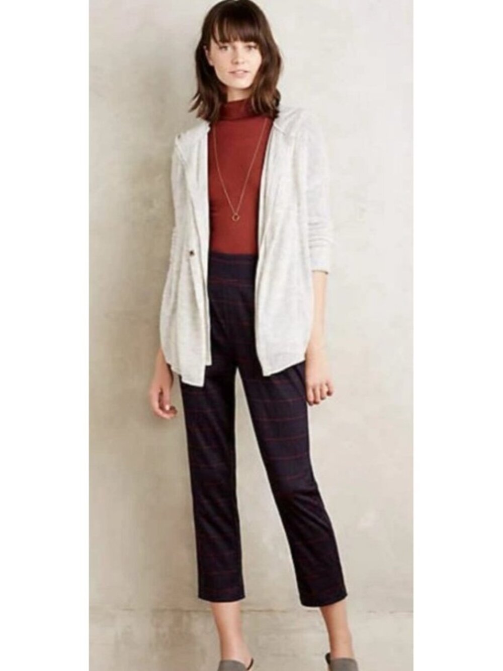 MOTH Anthropologie Alpaca Wool Hooded Cardigan Sweater Gray Size S